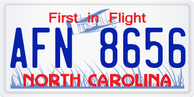 NC license plate AFN8656