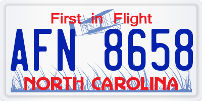 NC license plate AFN8658