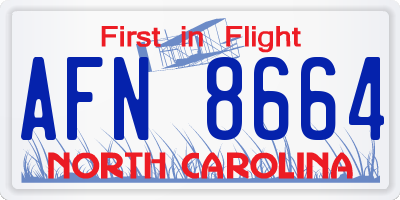 NC license plate AFN8664