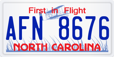 NC license plate AFN8676