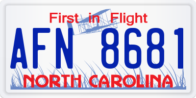 NC license plate AFN8681