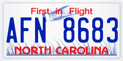 NC license plate AFN8683