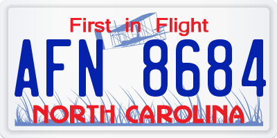 NC license plate AFN8684
