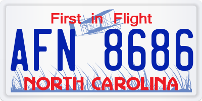 NC license plate AFN8686