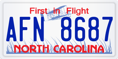 NC license plate AFN8687