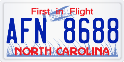 NC license plate AFN8688