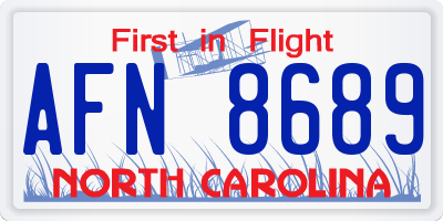 NC license plate AFN8689