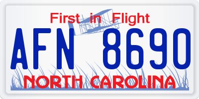 NC license plate AFN8690