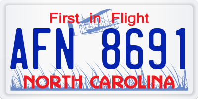 NC license plate AFN8691