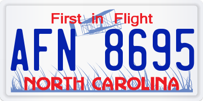 NC license plate AFN8695