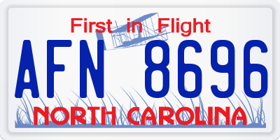 NC license plate AFN8696