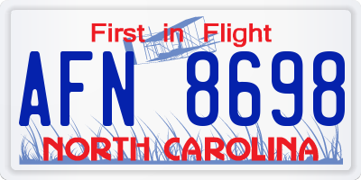 NC license plate AFN8698