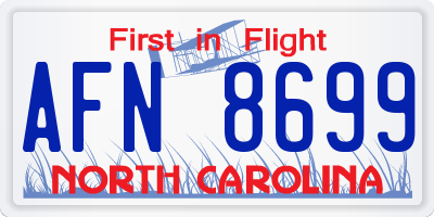 NC license plate AFN8699