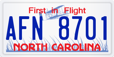 NC license plate AFN8701