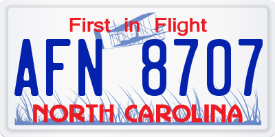 NC license plate AFN8707