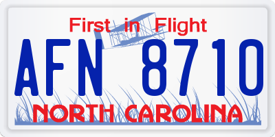 NC license plate AFN8710