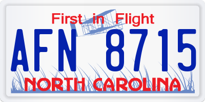 NC license plate AFN8715