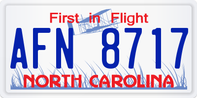 NC license plate AFN8717