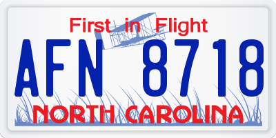 NC license plate AFN8718