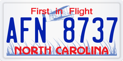 NC license plate AFN8737