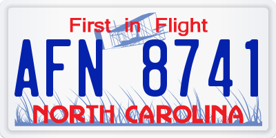 NC license plate AFN8741