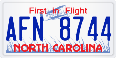 NC license plate AFN8744