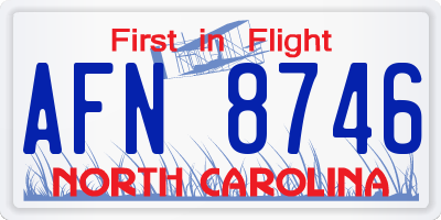 NC license plate AFN8746