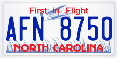 NC license plate AFN8750