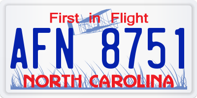 NC license plate AFN8751