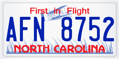 NC license plate AFN8752