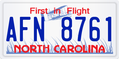 NC license plate AFN8761