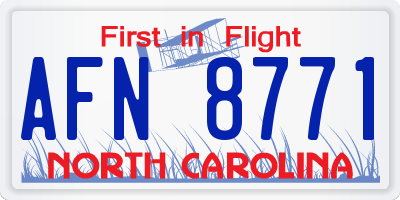 NC license plate AFN8771