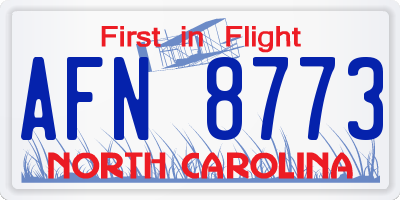 NC license plate AFN8773