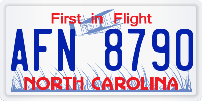 NC license plate AFN8790