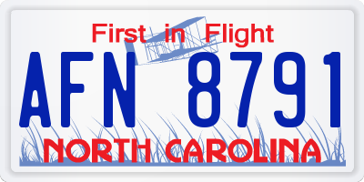 NC license plate AFN8791