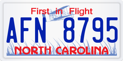 NC license plate AFN8795