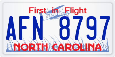 NC license plate AFN8797