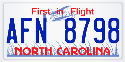 NC license plate AFN8798