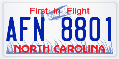 NC license plate AFN8801