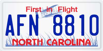 NC license plate AFN8810