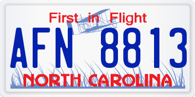 NC license plate AFN8813