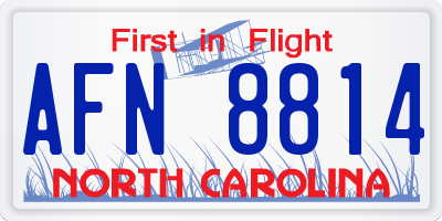 NC license plate AFN8814