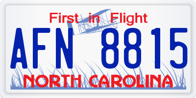 NC license plate AFN8815