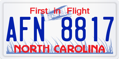 NC license plate AFN8817