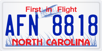 NC license plate AFN8818