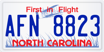 NC license plate AFN8823