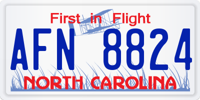 NC license plate AFN8824