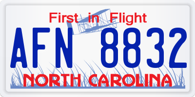 NC license plate AFN8832