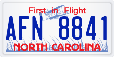 NC license plate AFN8841