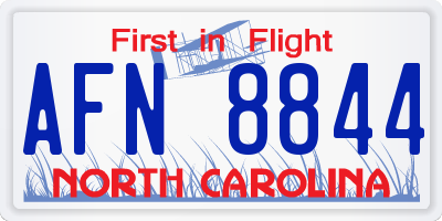 NC license plate AFN8844